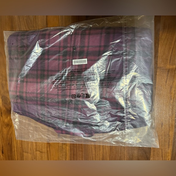 SUPREME®/TRUE RELIGION® QUILTED LINED PLAID FLANNEL SHIRT PURPLE SIZE LARGE SS25 - Picture 7 of 7